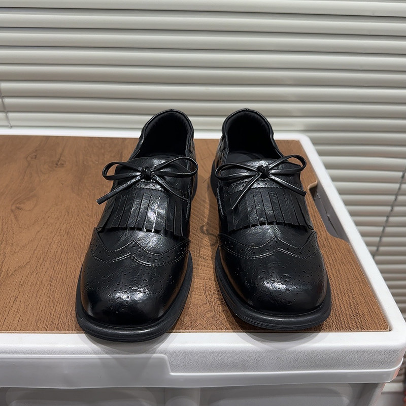 英伦风复古雕花布洛克鞋女2026春季新黑色系带圆头百搭平底乐福鞋,淘宝优惠券,粉丝福利购,淘宝优惠卷