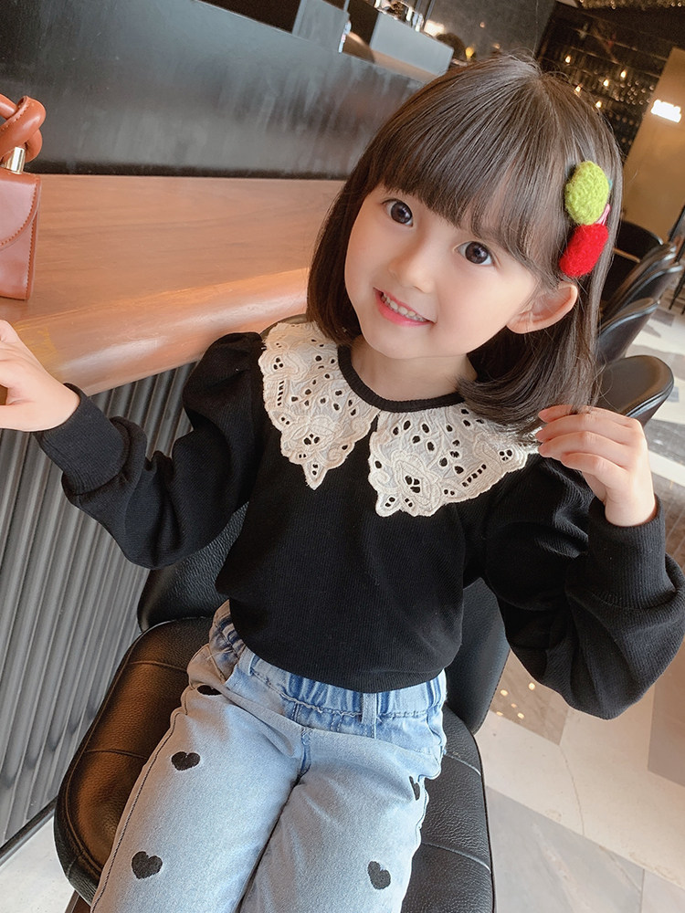 女童花边翻领打底衫2026春装新款长袖宝宝春季洋气T恤泡泡袖上衣t,淘宝优惠券,粉丝福利购,淘宝优惠卷