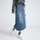 Pocket denim skirt and A-line mid-length dress