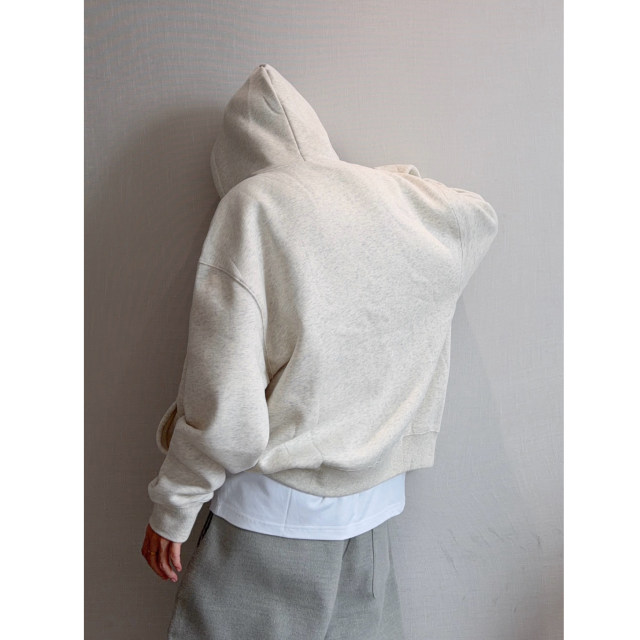 Dannyandzee winter retro versatile 350g heavy velvet thickened warm hooded zipper sweatshirt for men and women