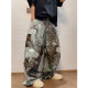Big flower graffiti wide leg overalls