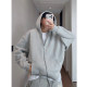 Dannyandzee winter retro versatile 350g heavy velvet thickened warm hooded zipper sweatshirt for men and women