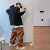 Зимний ретро трикотажный брендовый свитер для влюбленных, оверсайз, круглый воротник