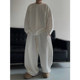 Three-dimensional ethnic style jacquard white sports suit