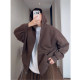 Dannyandzee winter retro versatile 350g heavy velvet thickened warm hooded zipper sweatshirt for men and women