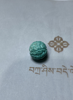 天然原矿绿松石雕刻珠雕刻金刚菩提老型珠桶珠配珠隔珠顶珠腰珠