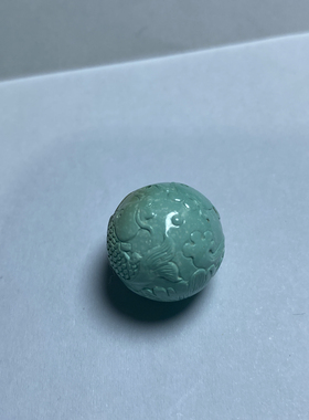 天然原矿绿松石雕刻鱼吊坠项链无优化佛珠配饰小挂件颈坠
