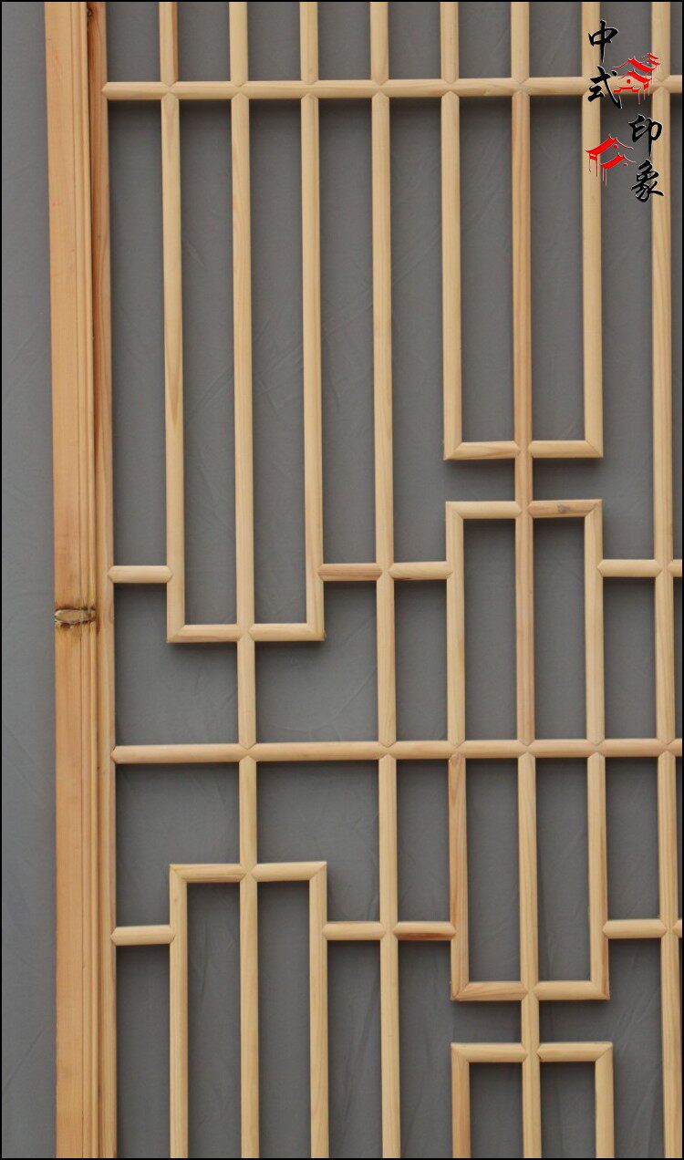 厂销木雕现代中式花格实木榫头工艺客厅花格隔断竖格子个性轨道品