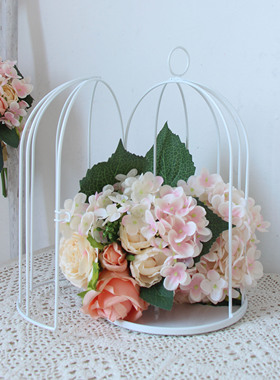 极简铁艺鸟笼装多肉花架花盆摆件婚庆装饰摆件小众庭院阳台