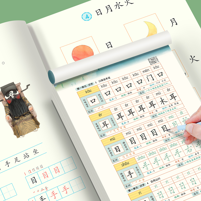 一年级二年级字帖下册上册每日30字练字帖小学生专用每日一练三年级四五六同步练字本楷书练习贴正楷钢笔点阵控笔训练硬笔书法拼音 - 图1