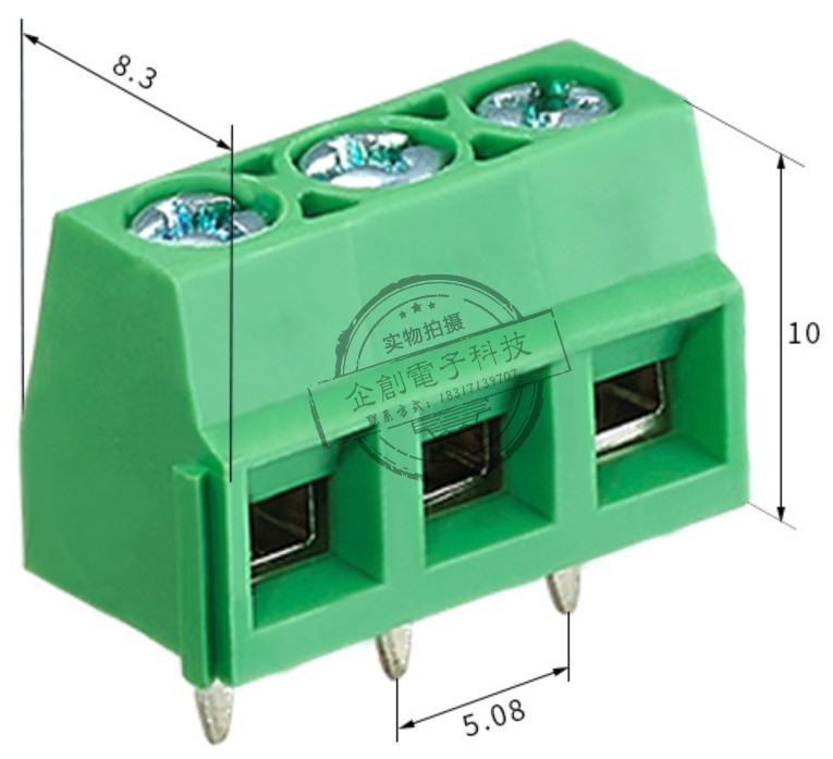 YB612-5.08mm间距绿色螺钉式pcb端子可拼接端子300V16A阻燃铜环保 - 图0