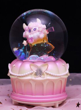 八音盒水晶球发光崽星光生日礼物