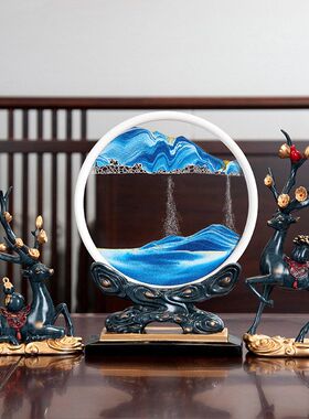 鹿招财轻奢沙漏高档电视柜桌流沙
