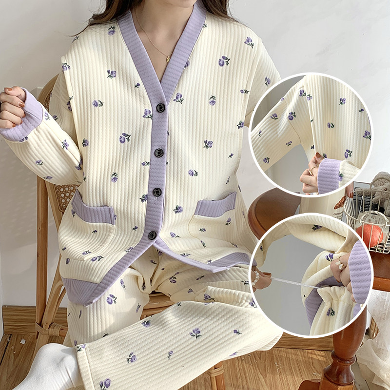 新款空气棉月子服11月份10春秋冬季产后喂奶哺乳期睡衣孕妇装外穿,淘宝优惠券,粉丝福利购,淘宝优惠卷