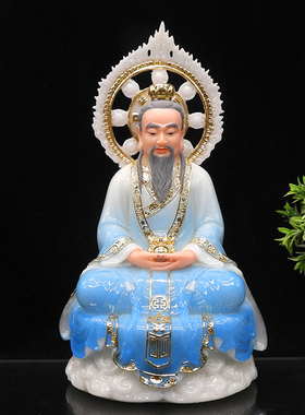 汉白玉三清道祖神像佛像原始灵宝天尊汉白玉太上老君神像三清神像