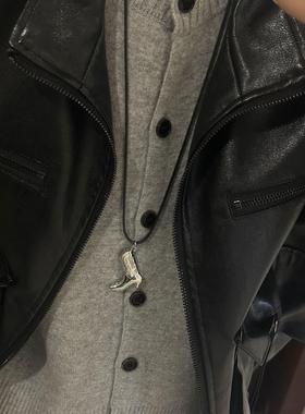 hucares原创「西部高手」切尔西靴项链毛衣链简约轻奢气质小众