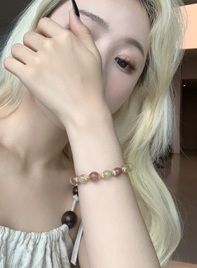 hucares原创「有钱又有爱」草莓晶发晶招财招桃花水晶天然