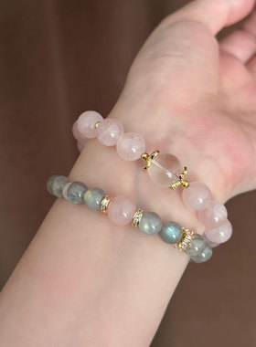 hucares原创「柔情月光」7A灰月光手串礼物小众设计高级感个性