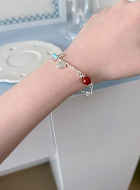 hucares「正红小点」原创红玛瑙高保色手链小众设计显白高级手饰