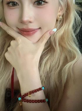 hucares「水红车厘子」原创红玛瑙手串疗愈水晶中国红小众高质感