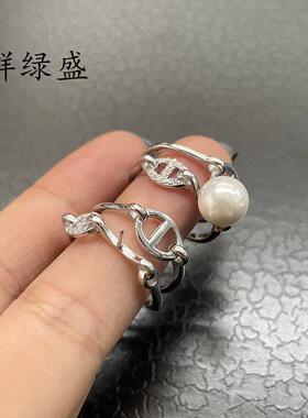 S925纯银猪鼻子戒指可调节