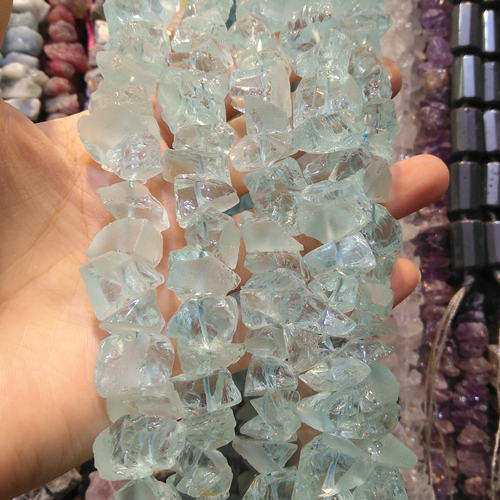 天然原矿碎石块 通孔石头中号 23种颜色 串珠diy手工饰品配件特色 - 图3