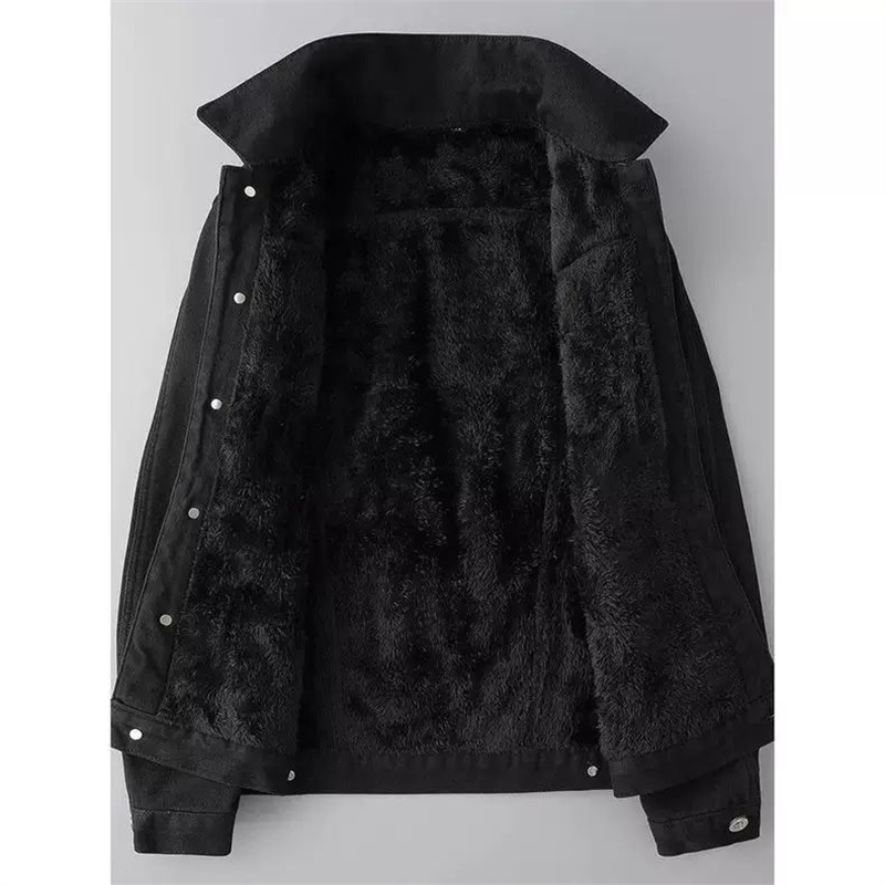 秋冬季黑色加绒加厚牛仔外套焊工耐磨工作服男士潮流帅气工装夹克,淘宝优惠券,粉丝福利购,淘宝优惠卷