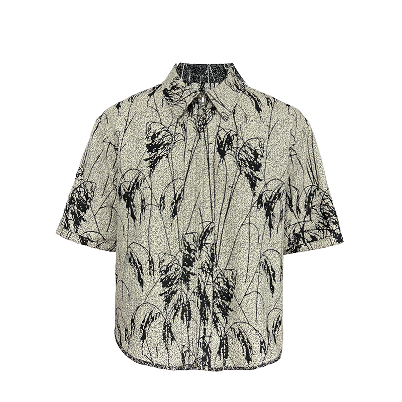 JCAESAR BULRUSH SHIRT芦苇双面衬衫 提花面料两面穿强肌理纹短袖