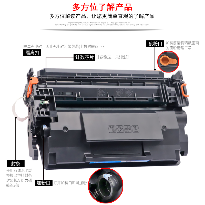 DAT适用hp惠普CF287A硒鼓M501dn M501n墨盒M527f M527z M527dn打印机硒鼓M506dn M506n/x硒鼓hp87a晒鼓碳粉盒 - 图2