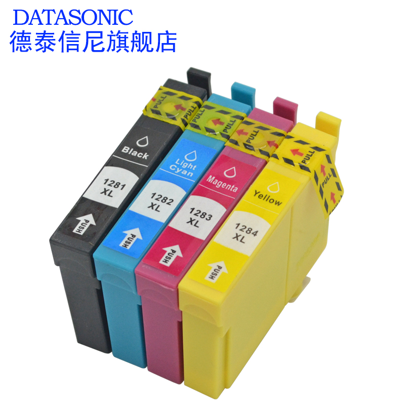 DAT适用爱普生T1281 T1282 T1283 T1284墨盒EPSON Stylus SX130 SX235W SX125彩色打印机墨盒T128墨水T1285-图2