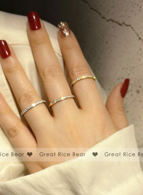 洗手摘不掉色轻奢风碎钻钛钢尾戒