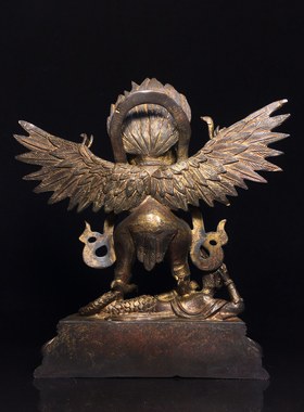 纯铜大鹏鸟摆件金翅大鹏仿古佛像雷震子护法雷公神像供奉装扮用品