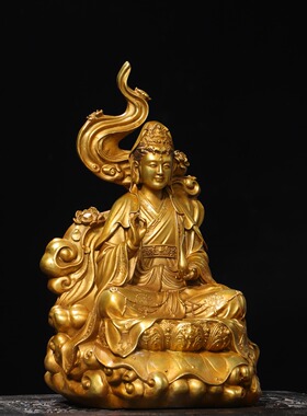 南海观世音菩萨神佛像纯铜器鎏金家居佛堂供奉装饰工艺品桌面摆件