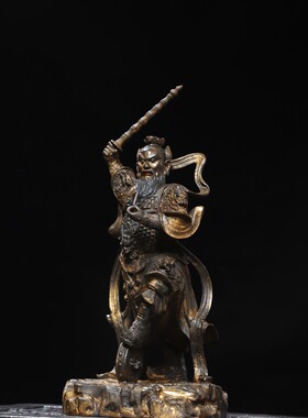王灵官神像火神王天君护法菩萨佛像纯全铜家用寺庙供奉工艺品摆件