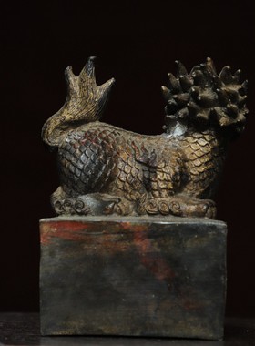 纯铜印九龙金玺官印装饰摆件仿古火麒麟龙龟印章大号龙行天下玉玺