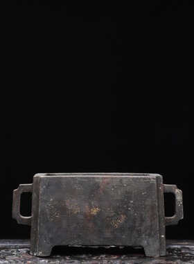 仿古铜器马槽炉带底座香炉摆件家居装饰书房客厅线香炉檀香炉摆件