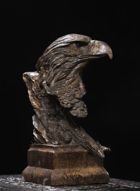 纯铜鹰首摆件大展宏图老鹰头现代创意工艺品家居客厅办公室装饰品