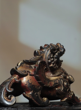 皮丘纯黄铜器雕拓金仿古铜器年兽貔貅麒麟家居佛堂桌面装饰品摆件