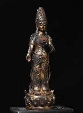 大号纯铜拓金站观音菩萨度母神佛像摆件藏传密宗家居寺庙供奉装饰