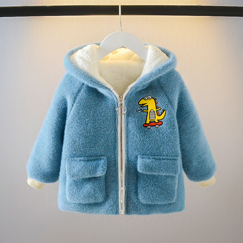 儿童外套男秋冬新款洋气加绒加厚中小童水貂绒男孩宝宝连帽棉衣,淘宝优惠券,粉丝福利购,淘宝优惠卷