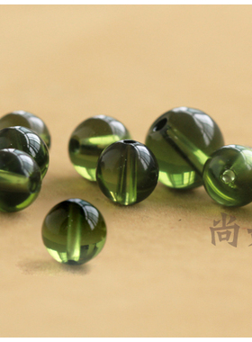 天然捷克陨石散珠DIY绿水晶