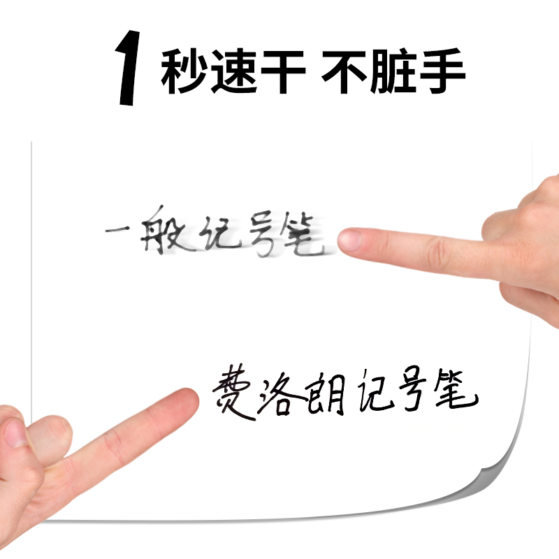 费洛朗日式小双头记号笔黑色勾线笔油性防水速干不掉色小头细头勾边笔学生美术专用粗细两头彩色绘画笔马克笔 - 图3