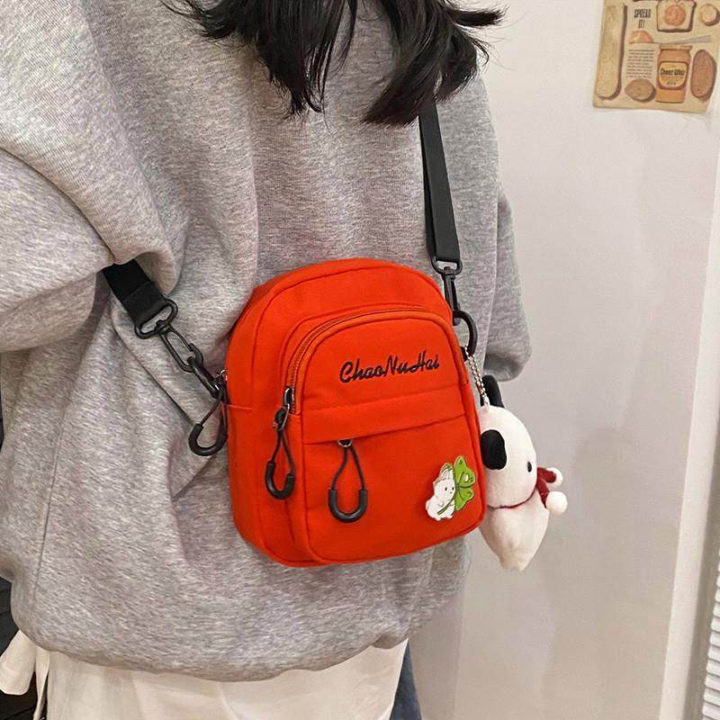 帆布小包包女新款2025潮日系仙女手机包小清新百搭学生休闲斜挎包,淘宝优惠券,粉丝福利购,淘宝优惠卷