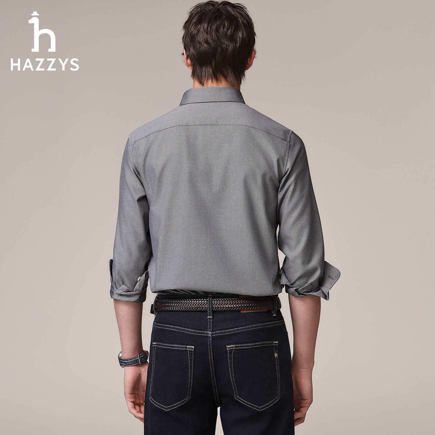 哈吉斯hazzys官方秋季男士休闲长袖衬衫正品男装商务通勤衬衣男潮,淘宝优惠券,粉丝福利购,淘宝优惠卷