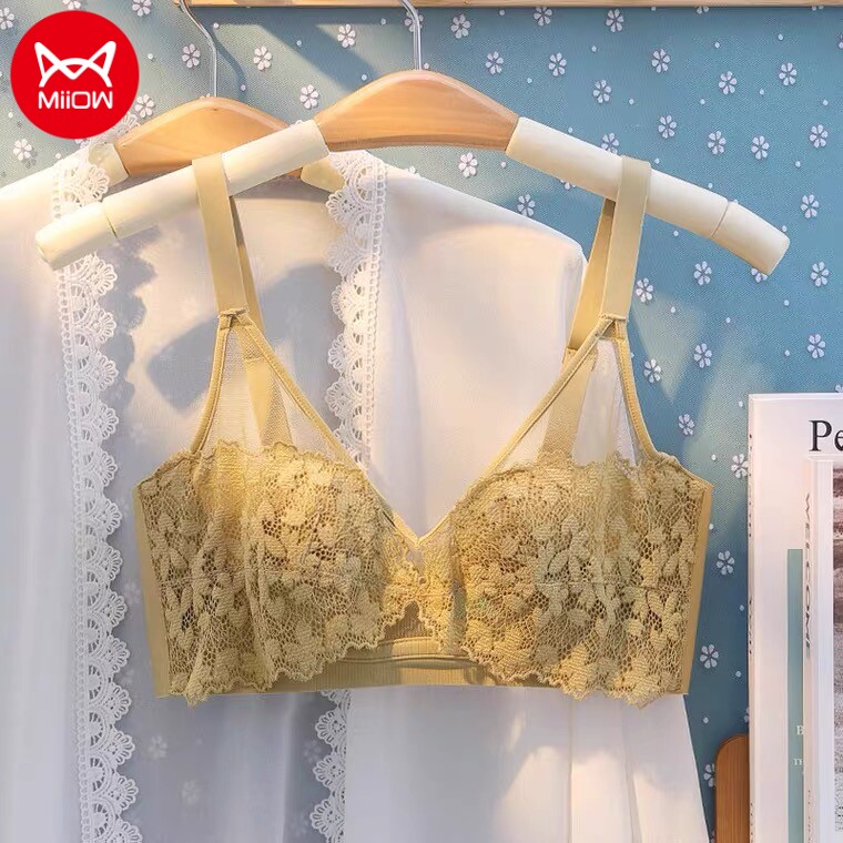 猫人夏季透气大胸显小显瘦甜美文胸 miiow猫人天彩文胸