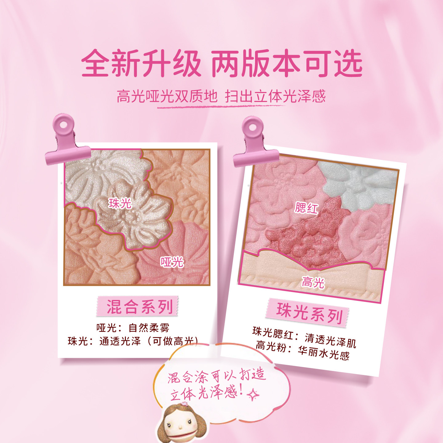 CANMAKE/井田日本花瓣五色腮红膨胀色腮紫一体盘渐变微醺官方正品