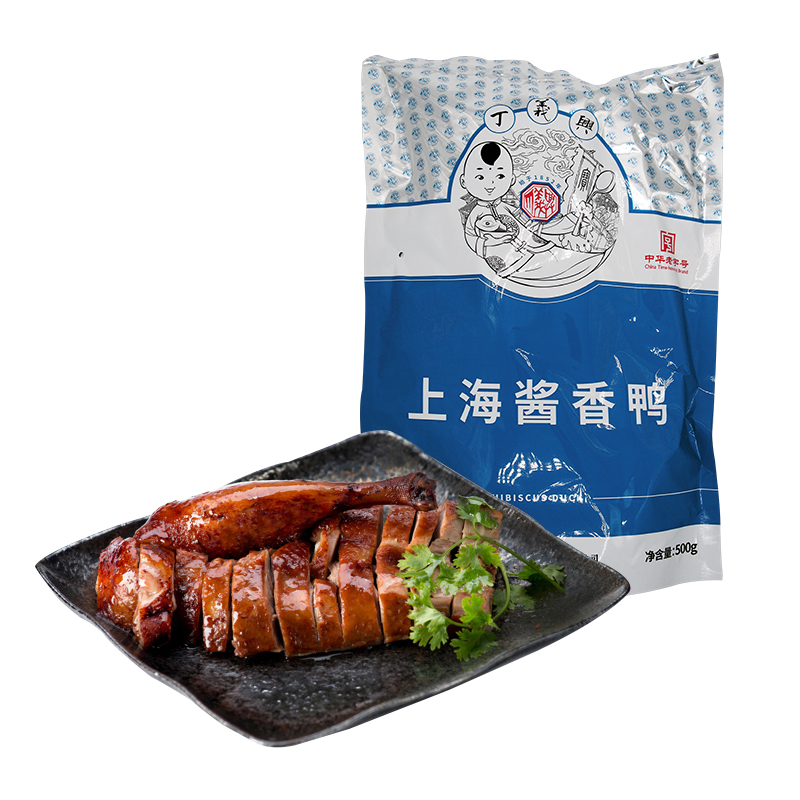 丁义兴酱鸭上海酱香鸭子板鸭400g熟食真空休闲零食酱货鸡鸭礼盒 - 图2