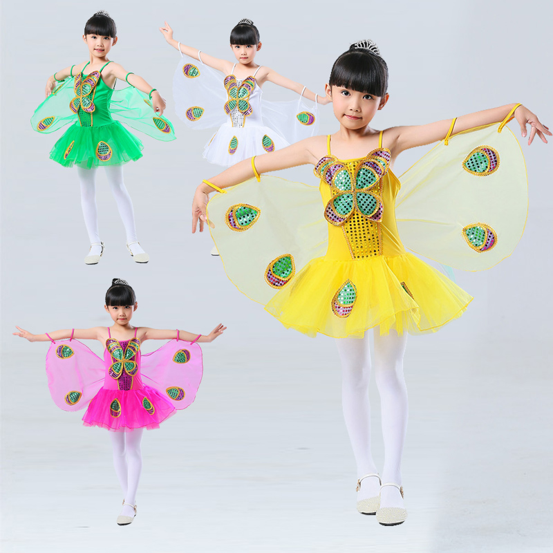 六一儿童演出服女虫儿飞蝴蝶泉边表演服带翅膀蜻蜓幼儿园舞蹈纱裙 - 图2