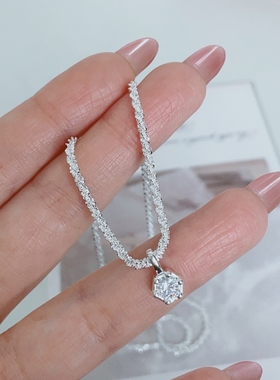 波光粼粼银河单钻项链锁骨链高级感轻奢简约小众约会通勤