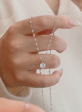 镀18k金单钻项链日韩简约时尚约会通勤